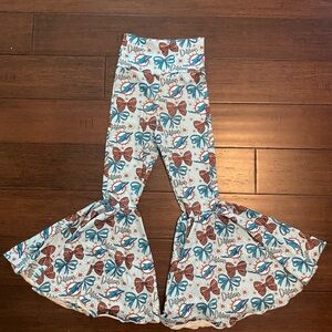 Miami Dolphins Kids Flared Bottoms with Bow Print